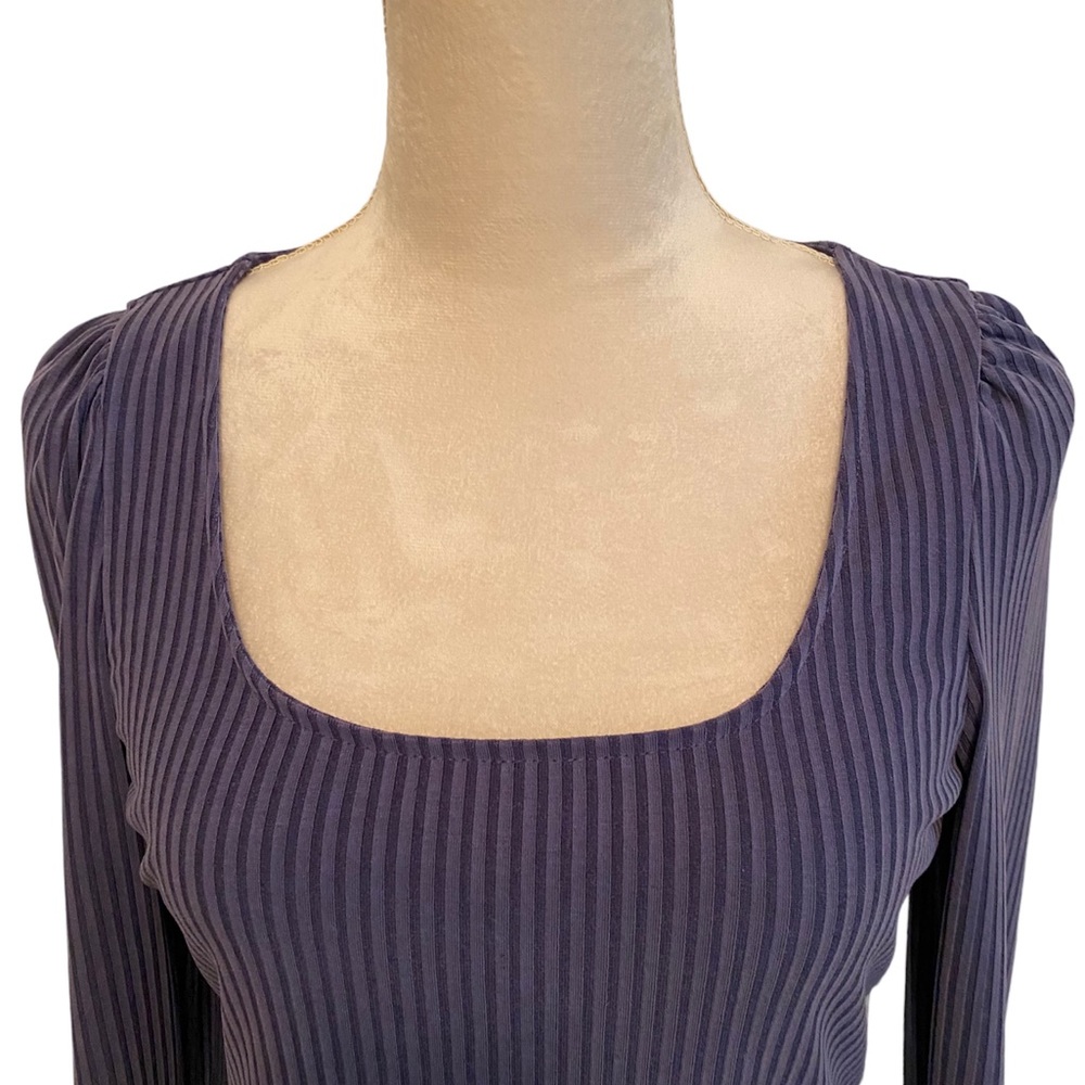 Anthropologie ribbed long sleeve top size small